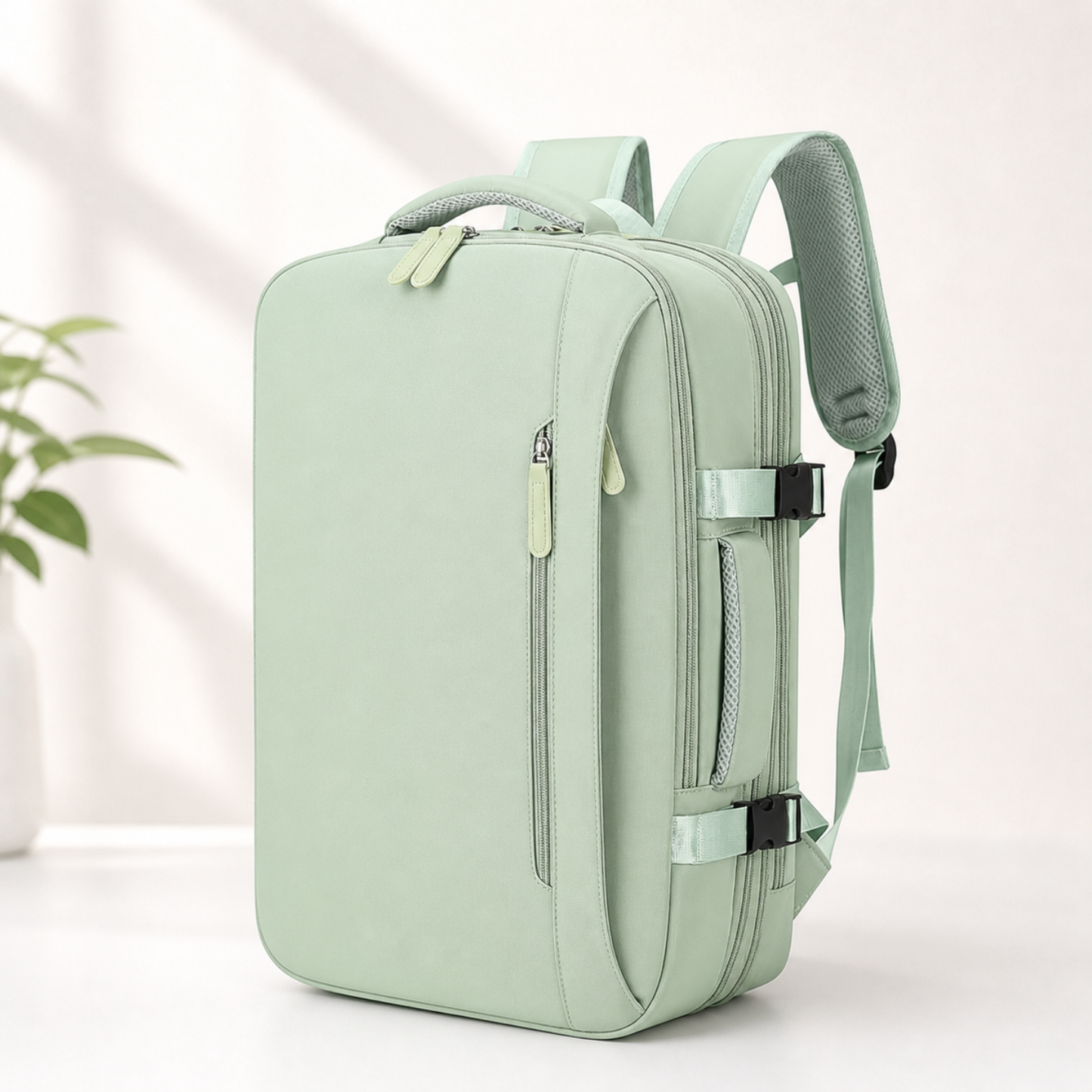 Mochila Voyager Max USB para Mujer de Viaje Expandible | Verde
