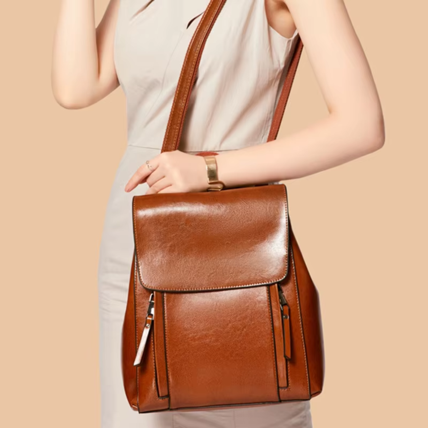 Mochila ELEGANCE CLASSIC Cuero Premium