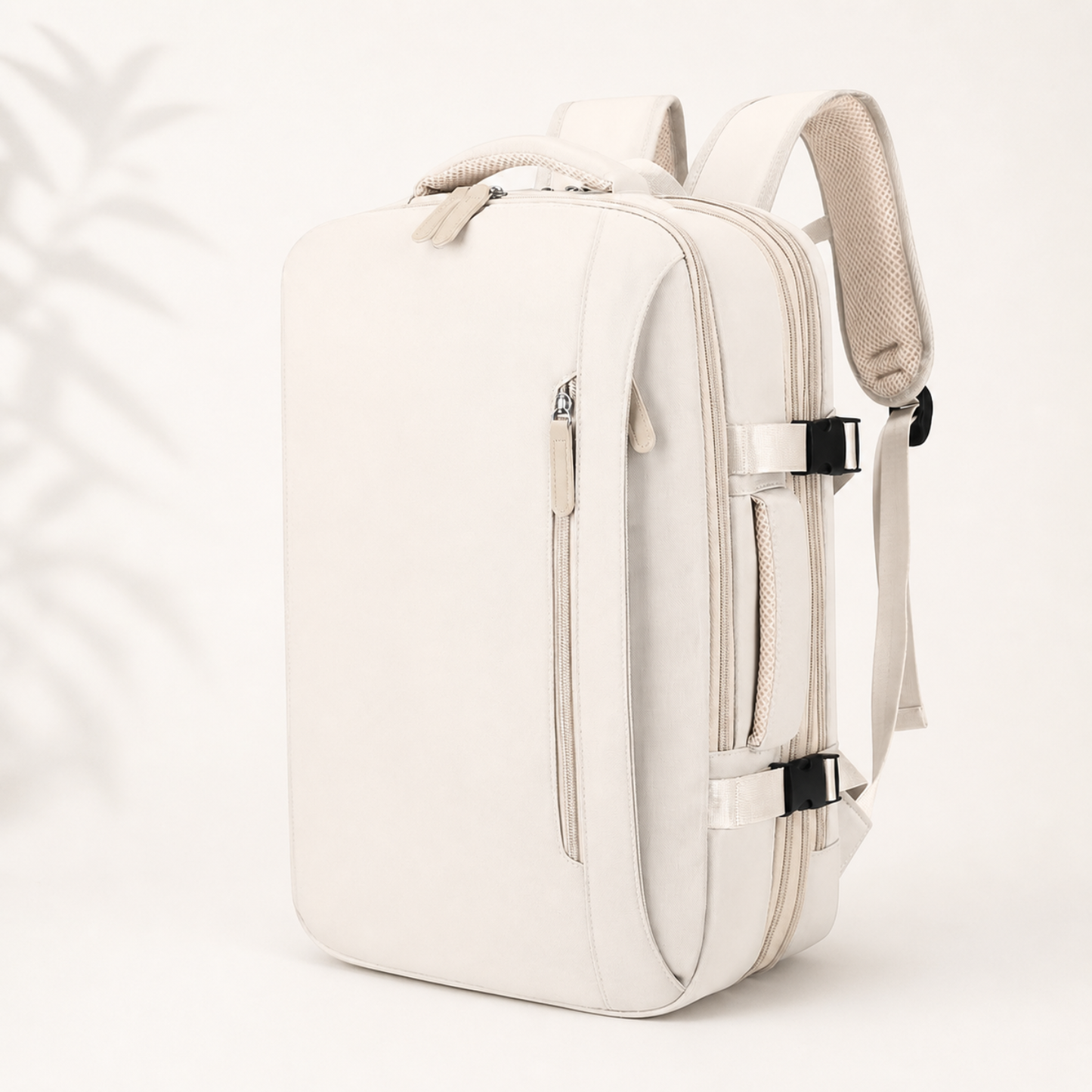 Mochila Voyager Max USB para Mujer de Viaje Expandible | Beige