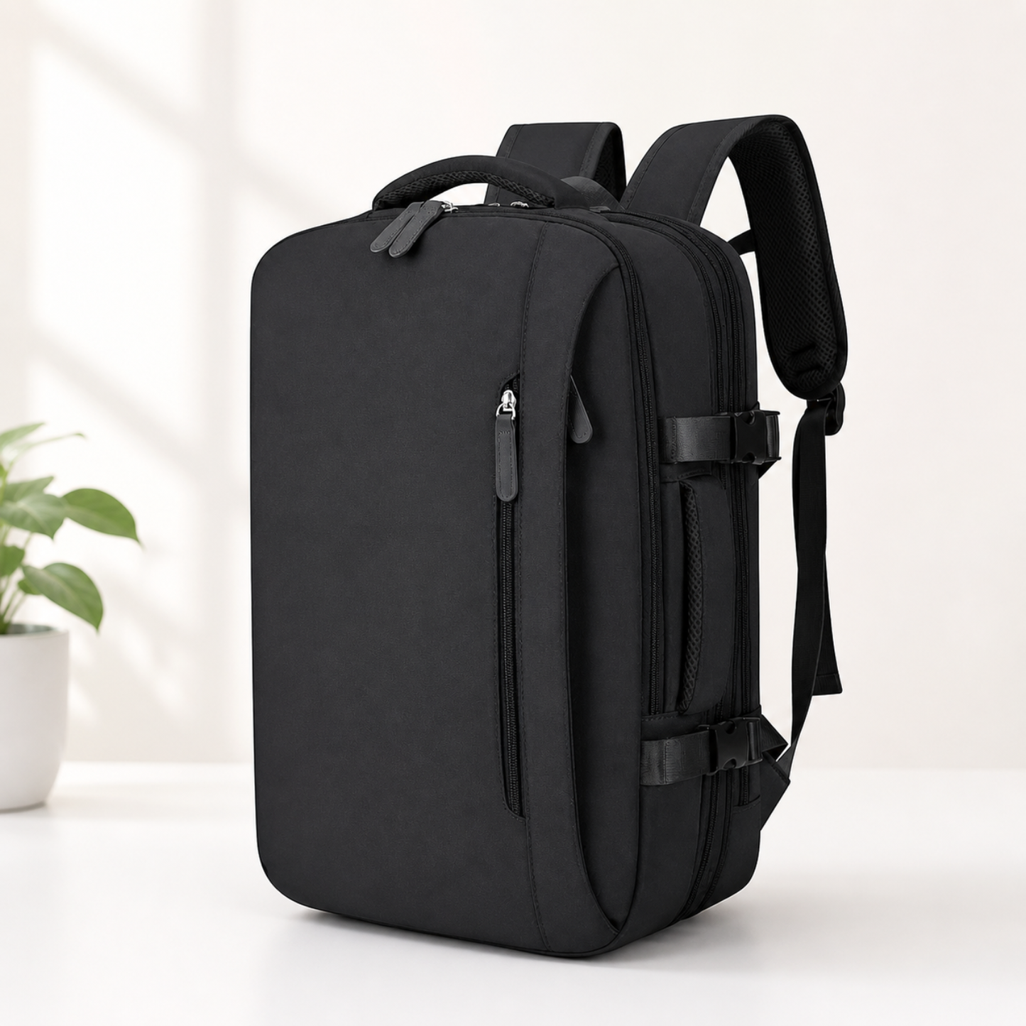 Mochila Voyager Max USB para Hombre de Viaje Expandible | Negro