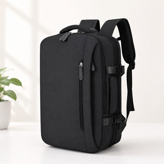 Mochila Voyager Max USB para Hombre de Viaje Expandible | Negro