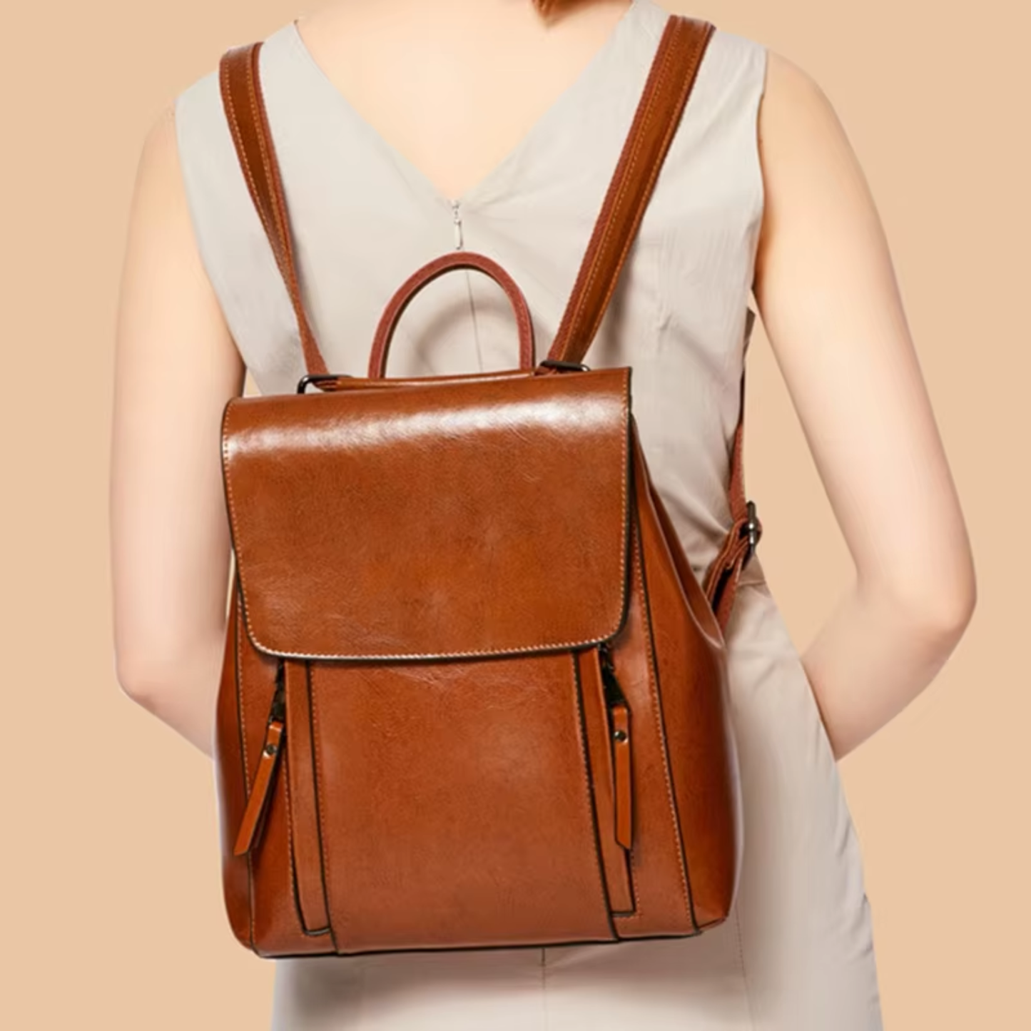 Mochila ELEGANCE CLASSIC Cuero Premium