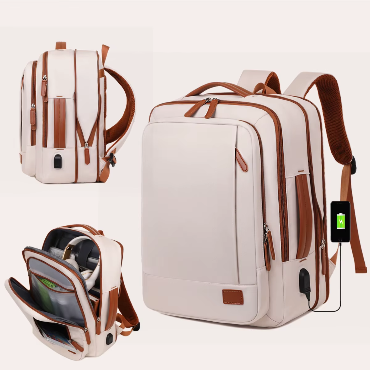 Mochila AERO TRAVEL PRO para Mujer Expandible USB