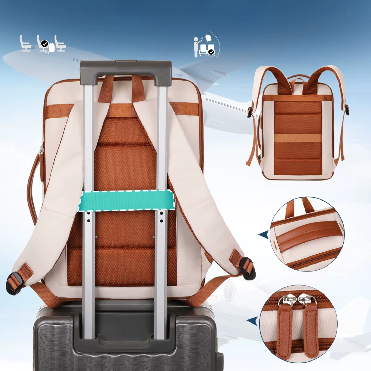 Mochila AERO TRAVEL PRO para Mujer Expandible USB