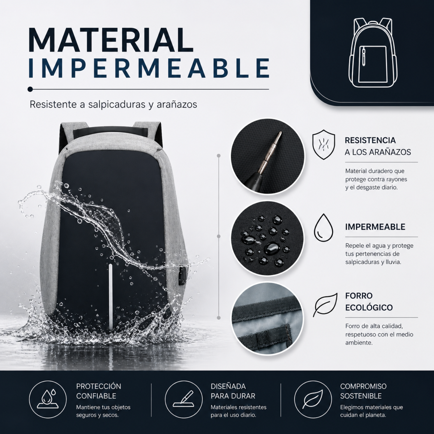 Mochila antirrobo para hombre