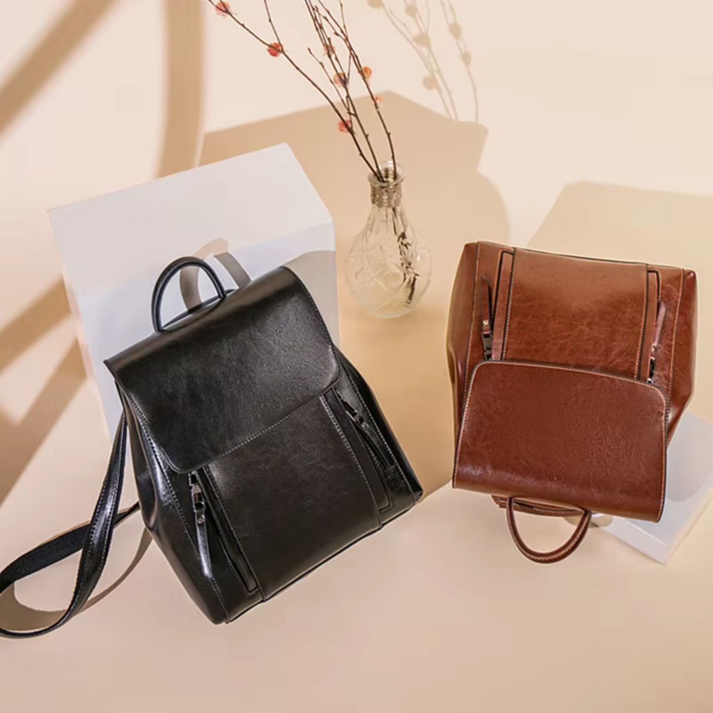 Mochila ELEGANCE CLASSIC Cuero Premium