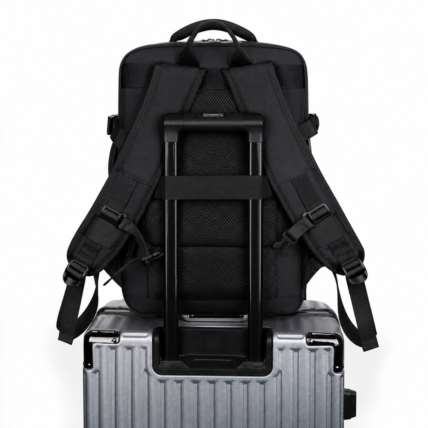 Mochila Voyager Max USB para Hombre de Viaje Expandible | Negro